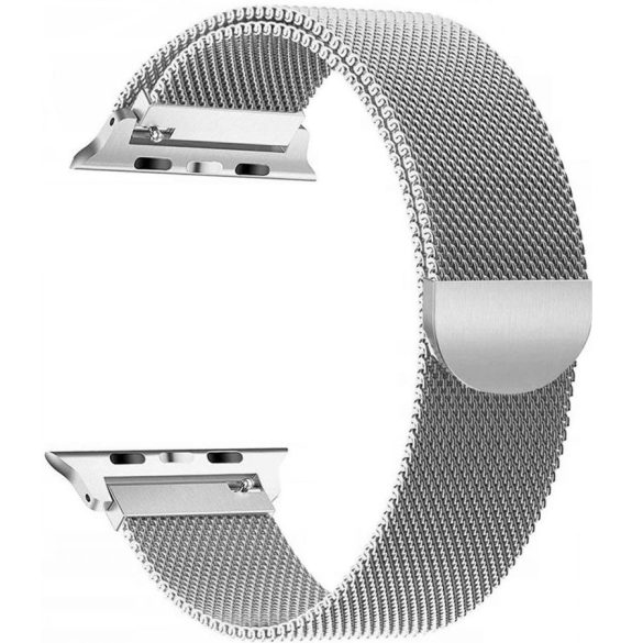 Apple Watch 4-6, SE, SE (2022) (38 / 40 mm) / Watch 7-9 (41 mm), fém pótszíj, milánói stílus, TP MilaneseBand, ezüst