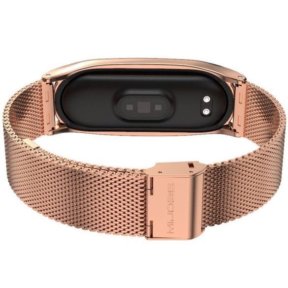 Xiaomi Mi Smart Band 7, fém pótszíj, milánói stílus, TP MilaneseBand, vörösarany