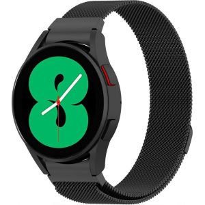 Samsung Galaxy Watch 4 / 5 / 5 Pro / 6 (40 / 44 / 45mm) / Watch 4 Classic / 6 Classic (42 / 43 / 46mm), fém pótszíj, milánói stílus, TP MilaneseBand "2", fekete