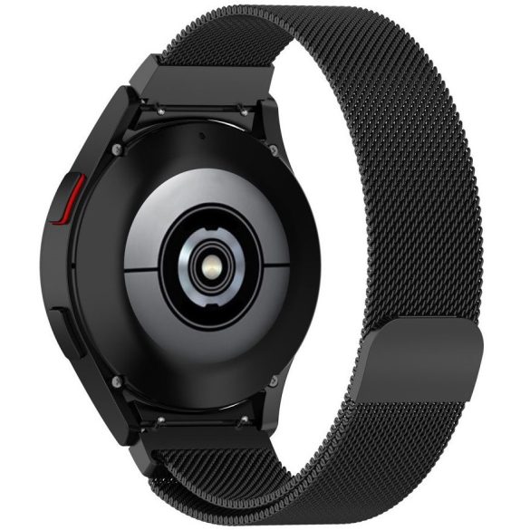 Samsung Galaxy Watch 4 / 5 / 5 Pro / 6 (40 / 44 / 45mm) / Watch 4 Classic / 6 Classic (42 / 43 / 46mm), fém pótszíj, milánói stílus, TP MilaneseBand "2", fekete