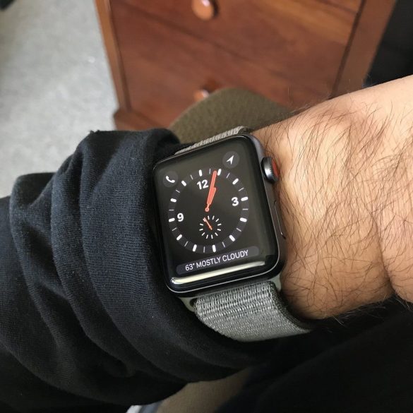 Apple Watch 4-6, SE, SE (2022) (38 / 40 mm) / Watch 7-9 (41 mm), textíl pótszíj, nylon, állítható, légáteresztő, TP Nylon, szürke/kék