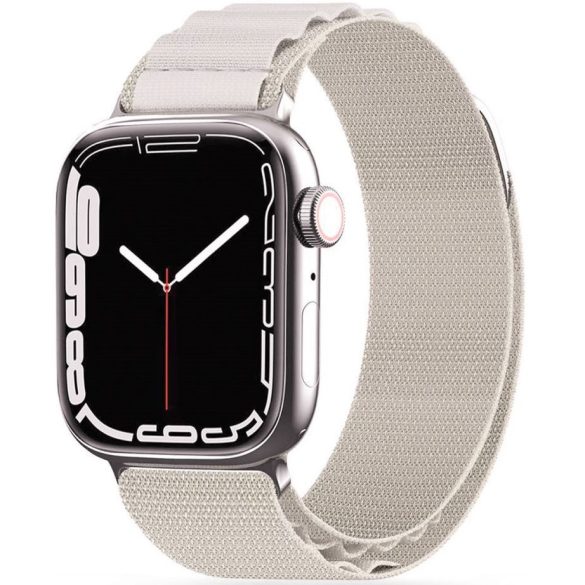 Apple Watch 4-6, SE, SE (2022) (42 / 44 mm) / Watch 7-9 (45 mm) / Watch Ultra 1-2 (49 mm), textíl pótszíj, nylon, állítható, hullámos kialakítású akasztórész, TP Nylon Pro, fehér