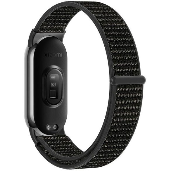 Xiaomi Mi Smart Band 8, textíl pótszíj, nylon, állítható, légáteresztő, TP Nylon, fekete