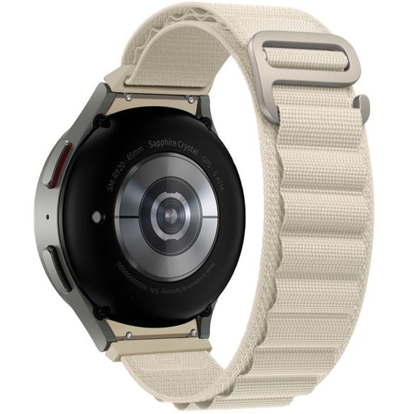 Samsung Galaxy Watch 4 / 5 / 5 Pro / 6 (40 / 44 / 45mm) / Watch 4 Classic / 6 Classic (42 / 43 / 46mm), textíl pótszíj, nylon, állítható, hullámos kialakítású akasztórész, TP Nylon Pro, szürke