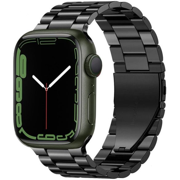 Apple Watch 4-6, SE, SE (2022) (42 / 44 mm) / Watch 7-9 (45 mm) / Watch Ultra 1-2 (49 mm), fém pótszíj, TP Stainless, fekete