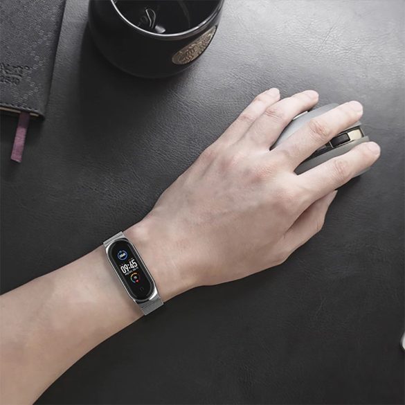 Xiaomi Mi Smart Band 7, fém pótszíj, TP Stainless, vörösarany