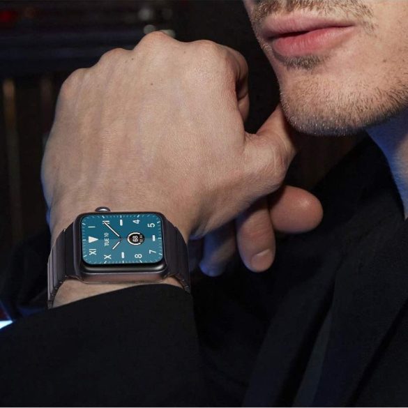 Apple Watch 4-6, SE, SE (2022) (42 / 44 mm) / Watch 7-9 (45 mm) / Watch Ultra 1-2 (49 mm), fém pótszíj, TP LinkBand, fekete