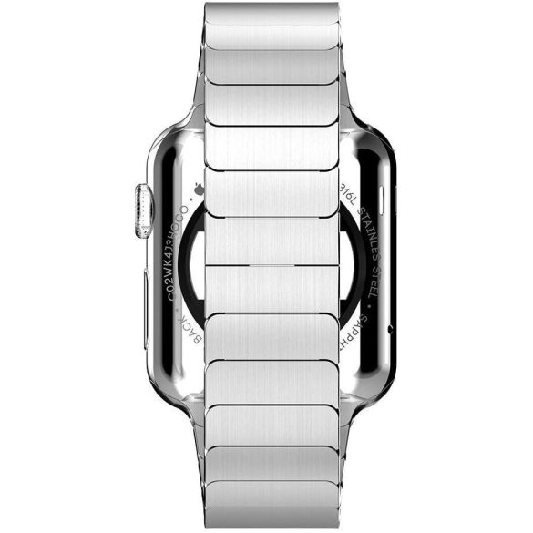 Apple Watch 4-6, SE, SE (2022) (42 / 44 mm) / Watch 7-9 (45 mm) / Watch Ultra 1-2 (49 mm), fém pótszíj, TP LinkBand, ezüst