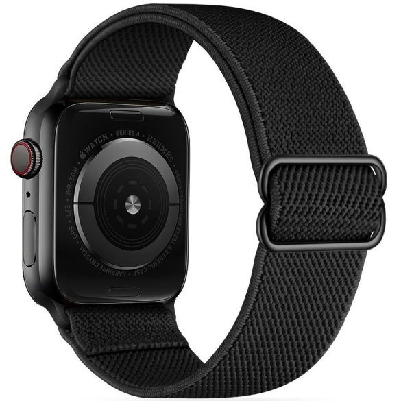 Apple Watch 4-6, SE, SE (2022) (42 / 44 mm) / Watch 7-9 (45 mm) / Watch Ultra 1-2 (49 mm), textíl pótszíj, állítható, TP Mellow, fekete