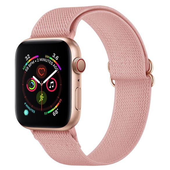 Apple Watch 4-6, SE, SE (2022) (38 / 40 mm) / Watch 7-9 (41 mm), textíl pótszíj, állítható, TP Mellow, rózsaszín