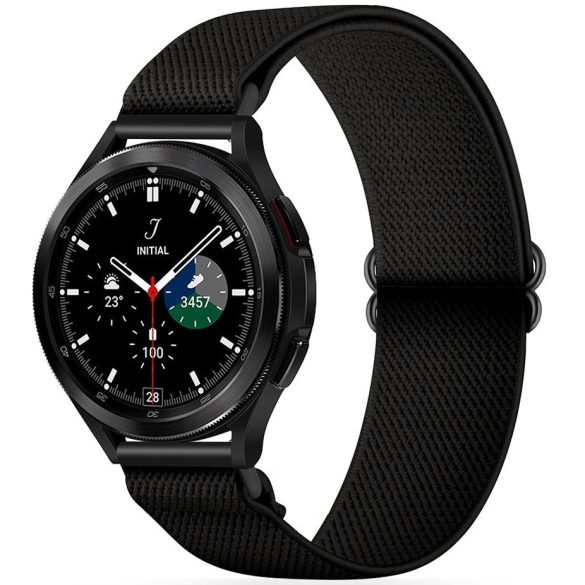 Samsung Galaxy Watch 4 / 5 / 5 Pro / 6 (40 / 44 / 45mm) / Watch 4 Classic / 6 Classic (42 / 43 / 46mm), textíl pótszíj, állítható, TP Mellow, fekete