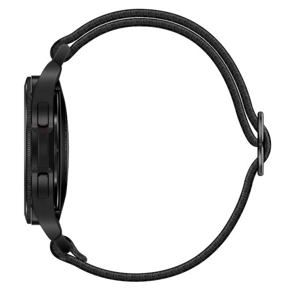 Samsung Galaxy Watch 4 / 5 / 5 Pro / 6 (40 / 44 / 45mm) / Watch 4 Classic / 6 Classic (42 / 43 / 46mm), textíl pótszíj, állítható, TP Mellow, fekete