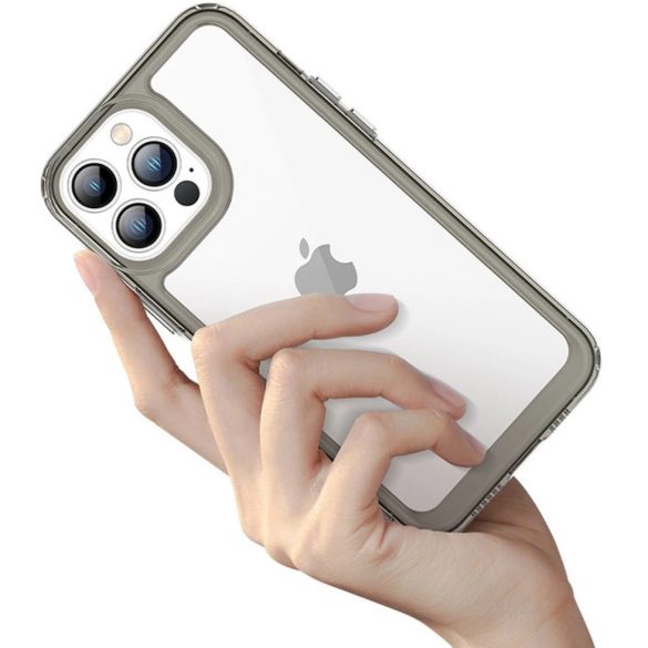 Apple iPhone 14, Szilikon védőkeret, akril hátlap, Wooze Bright Edges, átlátszó/világoskék