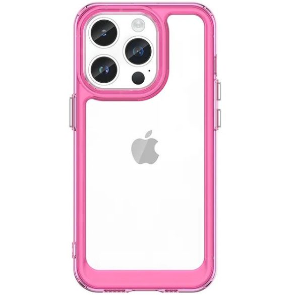 Huawei Nova 10 Pro, Szilikon védőkeret, akril hátlap, Wooze Bright Edges, átlátszó/magenta
