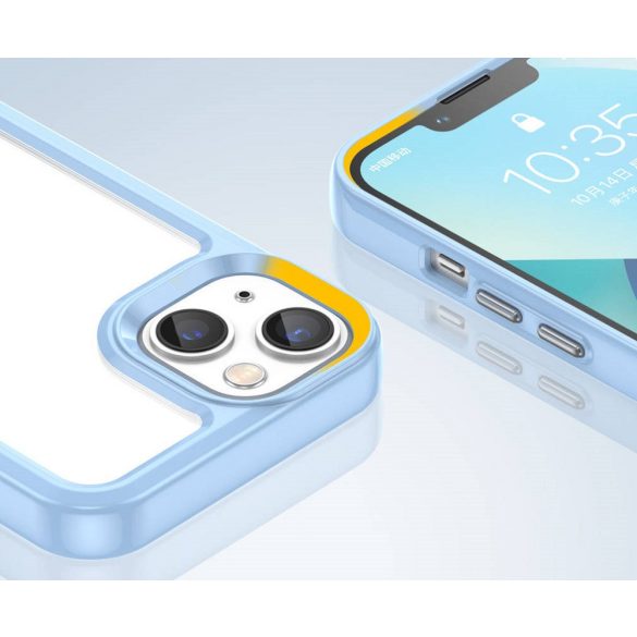 Huawei Nova 10, Szilikon védőkeret, akril hátlap, Wooze Bright Edges, átlátszó/világoskék