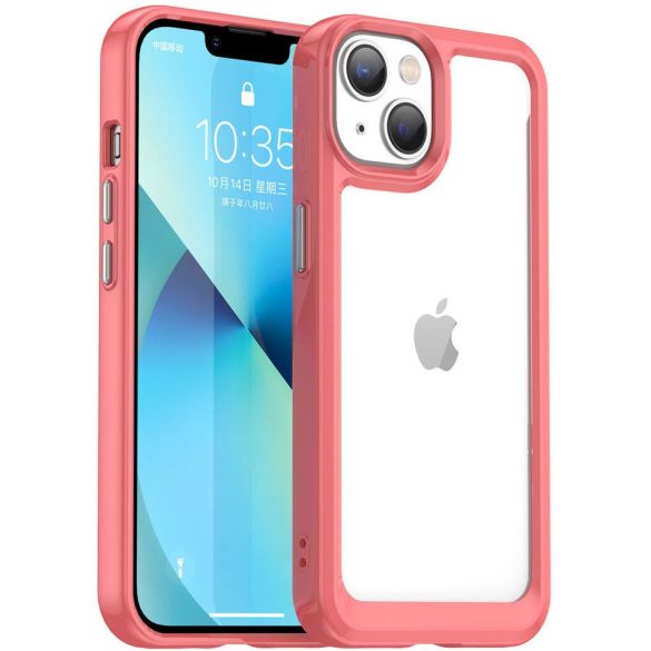 Huawei Nova 11 Pro, Szilikon védőkeret, akril hátlap, Wooze Bright Edges, átlátszó/piros