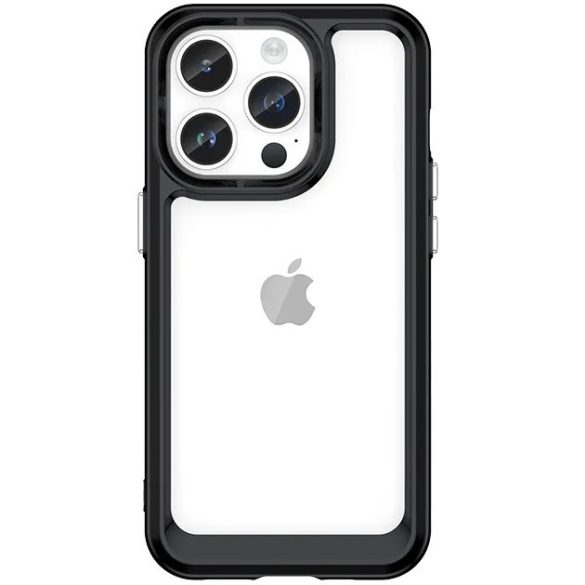 Huawei Nova 11 / 12S / 12 Lite, Szilikon védőkeret, akril hátlap, Wooze Bright Edges, átlátszó/fekete