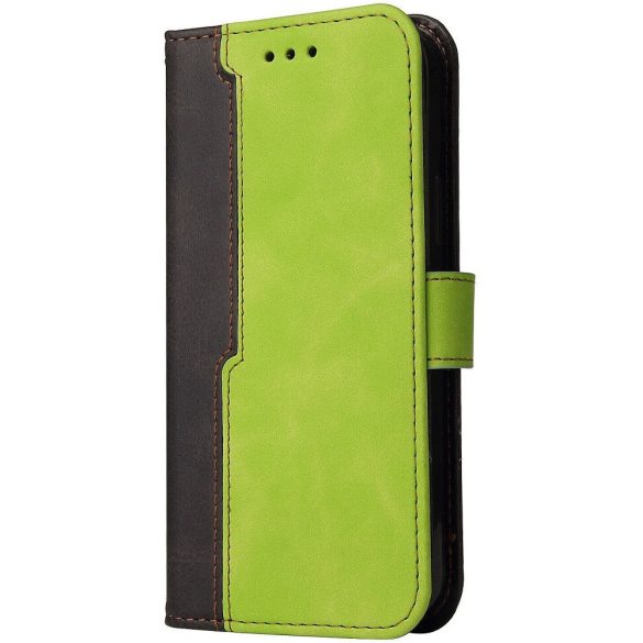 Samsung Galaxy A06 SM-A065F, Oldalra nyíló tok, stand, kártyatartóval, kézpánttal, Wooze Colour Wallet, zöld