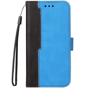 Xiaomi 14T, Oldalra nyíló tok, stand, kártyatartóval, kézpánttal, Wooze Colour Wallet, kék