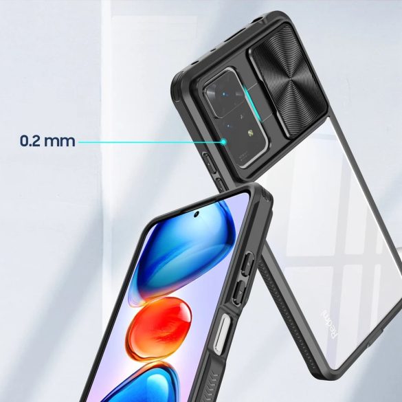 Xiaomi 14T Pro, Műanyag hátlap + szilikon keret, átlátszó akril hátlap, kamera védelem, Wooze Trendy, lila