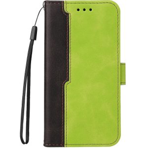 Xiaomi 14T Pro, Oldalra nyíló tok, stand, kártyatartóval, kézpánttal, Wooze Colour Wallet, zöld