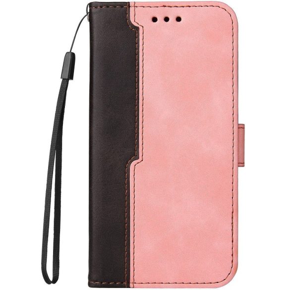 Xiaomi Redmi 13 4G / Note 13R / Poco M6 4G, Oldalra nyíló tok, stand, kártyatartóval, kézpánttal, Wooze Colour Wallet, rózsaszín