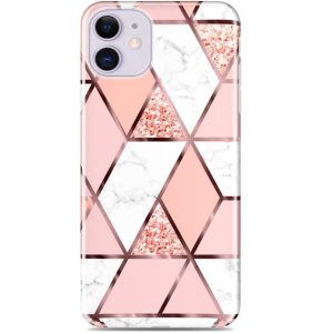 Huawei Honor 200 Smart, Szilikon tok, sokszöges márvány minta, Wooze Geometric Marble, színes/rózsaszín