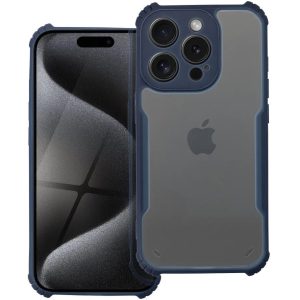 Realme C51 / Note 50, Szilikon tok, közepesen ütésálló, légpárnás sarok, akril hátlap, Anti-Drop Case, átlátszó/sötétkék