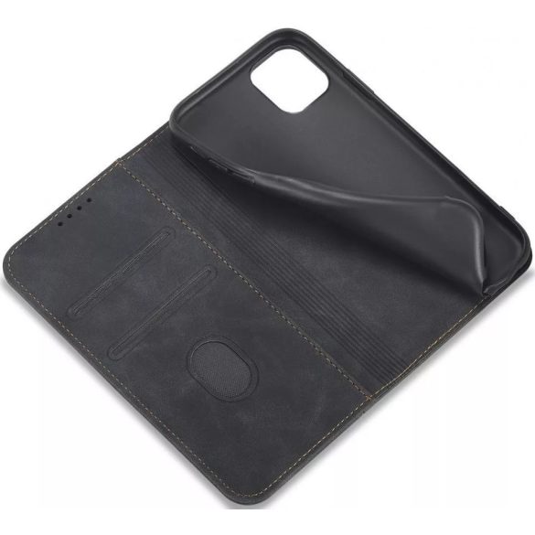 Apple iPhone 16e, Oldalra nyíló tok, stand, kártyatartóval, Wooze Business, fekete