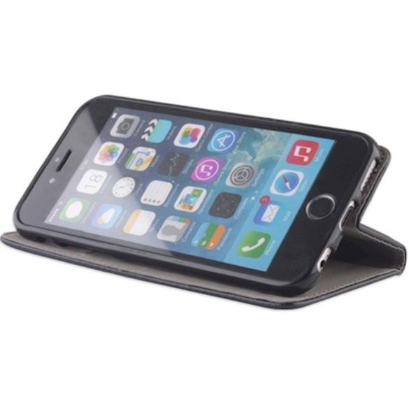 Apple iPhone 16e, Oldalra nyíló tok, stand, Smart Magnet, fekete