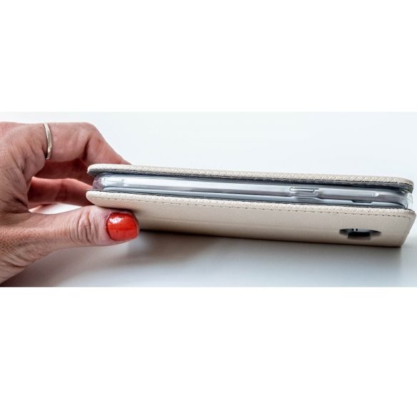 Apple iPhone 16e, Oldalra nyíló tok, stand, Smart Magnet, arany