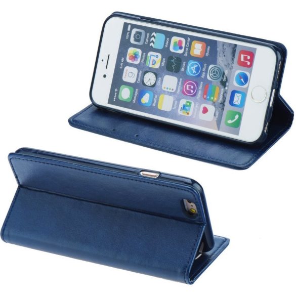 Apple iPhone 16e, Oldalra nyíló tok, stand, Magnet Book, sötétkék