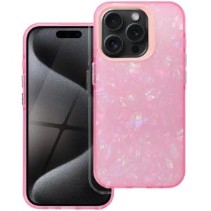 Apple iPhone 16e, Műanyag hátlap védőtok + szilikon keret, kristály minta, Tutti-Frutti Case, rózsaszín