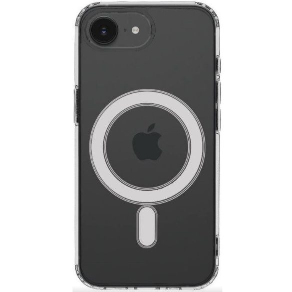 Apple iPhone 16e, Műanyag hátlap védőtok + szilikon keret, Magsafe töltővel kompatibilis, Tactical MagForce Cover, átlátszó