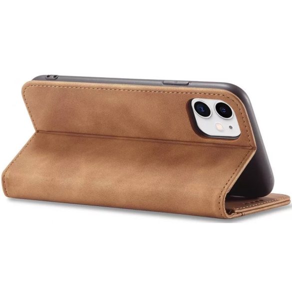 Samsung Galaxy A36 5G SM-A366B, Oldalra nyíló tok, stand, kártyatartóval, Wooze Business, világosbarna