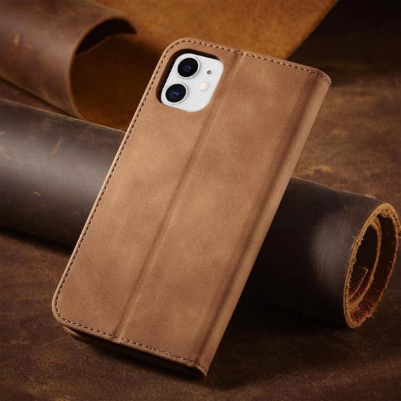Samsung Galaxy A36 5G SM-A366B, Oldalra nyíló tok, stand, kártyatartóval, Wooze Business, világosbarna