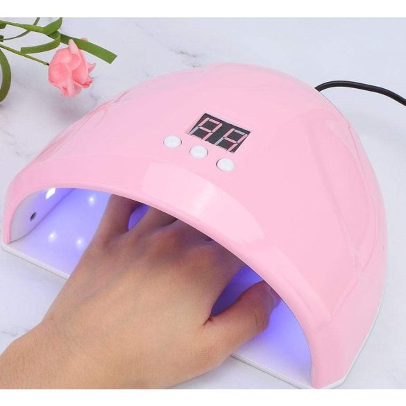 Műkörmös UV lámpa, 12 Led-es, 36W, USB csatlakozóval, Wooze Dazzle, rózsaszín