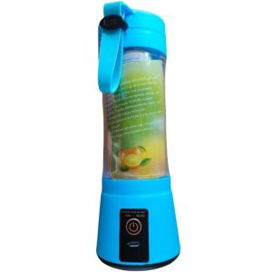 Turmixgép, vezeték nélküli, 380 ml-es, hordozható, tölthető, kék