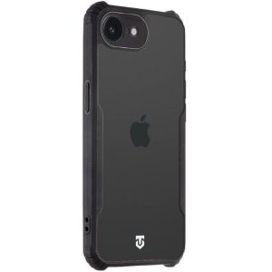Apple iPhone 16e, Szilikon tok, közepesen ütésálló, légpárnás sarok, Tactical Quantum Stealth, átlátszó/fekete