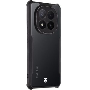 Xiaomi Redmi Note 14 Pro Plus 5G (Global), Szilikon tok, közepesen ütésálló, légpárnás sarok, Tactical Quantum Stealth, átlátszó/fekete