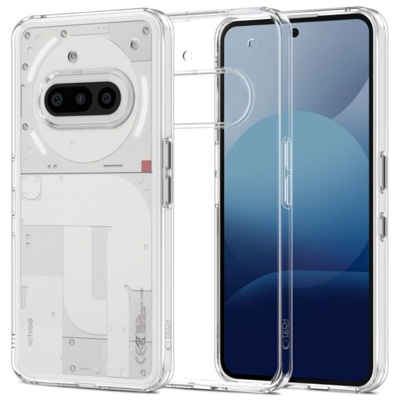 Nothing Phone 3a, Műanyag hátlap védőtok + szilikon keret, FlexAir Hybrid, átlátszó