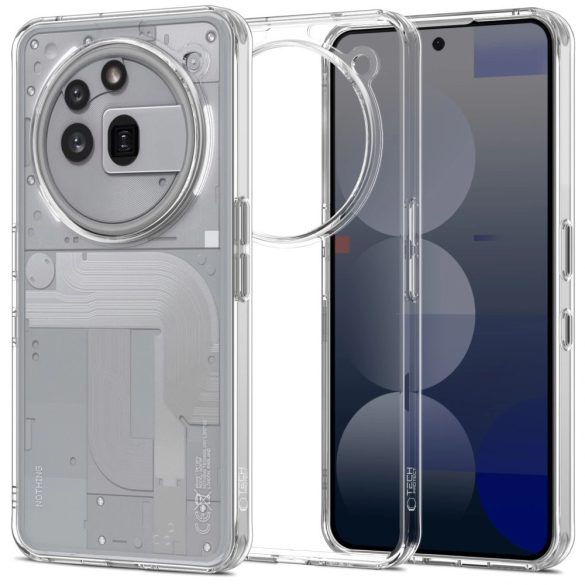 Nothing Phone 3a Pro, Műanyag hátlap védőtok + szilikon keret, FlexAir Hybrid, átlátszó
