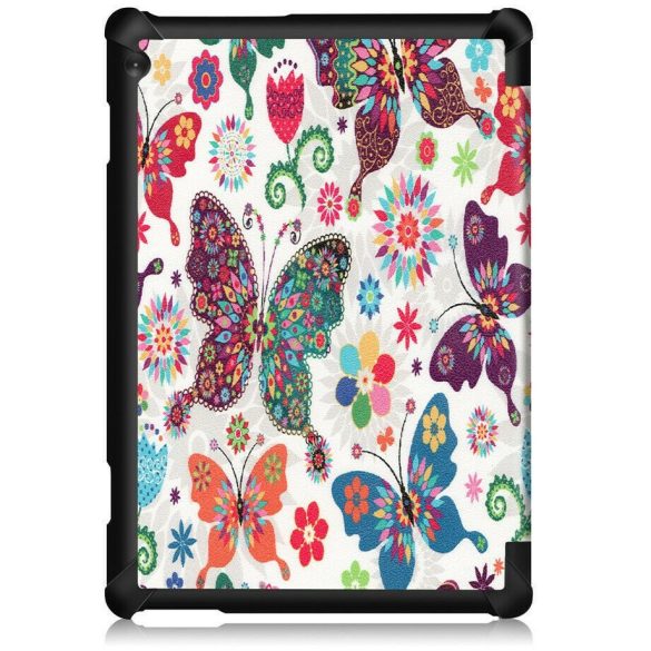 Huawei Honor Pad 9 (12.1), mappa tok, színes nagy pillangó minta, Trifold, fehér