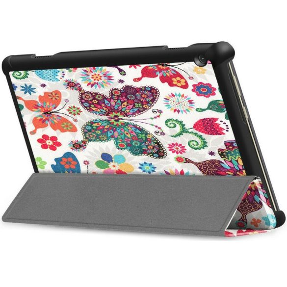 Huawei Honor Pad 9 (12.1), mappa tok, színes nagy pillangó minta, Trifold, fehér
