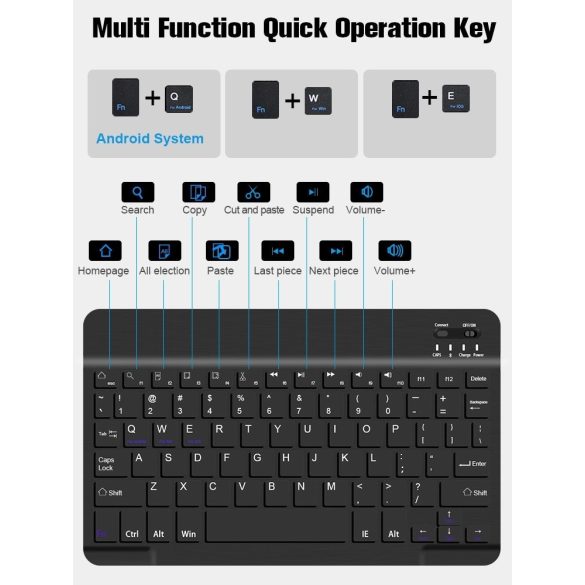 Huawei MatePad 12 X (12.0), Bluetooth billentyűzetes, mappa tok, billentyűzet világítás, mágneses rögzítés, Wooze Illuminated, fekete
