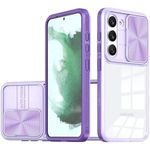Samsung Galaxy S25 Edge SM-S937, Műanyag hátlap + szilikon keret, átlátszó akril hátlap, kamera védelem, Wooze Trendy, lila