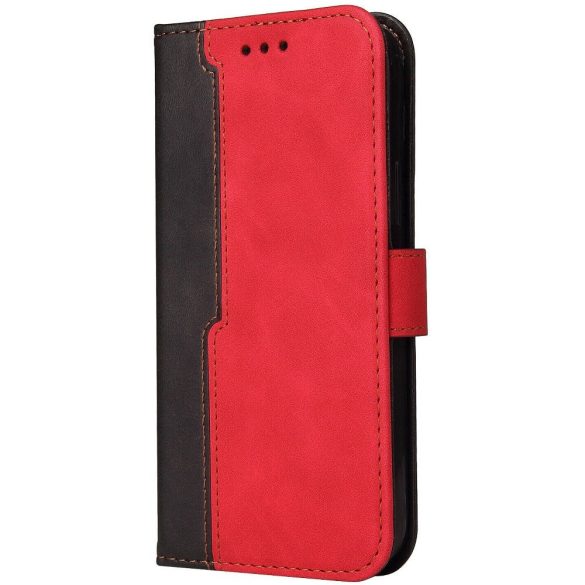 Samsung Galaxy S25 Edge SM-S937, Oldalra nyíló tok, stand, kártyatartóval, kézpánttal, Wooze Colour Wallet, piros