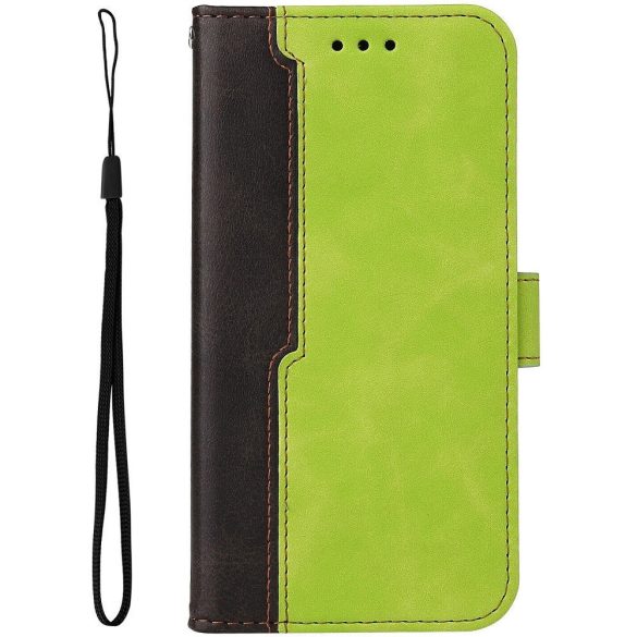 Samsung Galaxy S25 Edge SM-S937, Oldalra nyíló tok, stand, kártyatartóval, kézpánttal, Wooze Colour Wallet, zöld