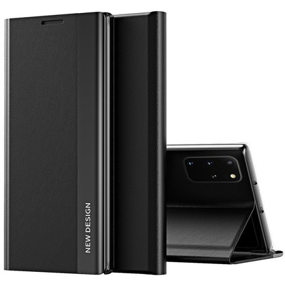 Samsung Galaxy S25 Edge SM-S937, Oldalra nyíló tok, stand, Wooze Silver Line, fekete