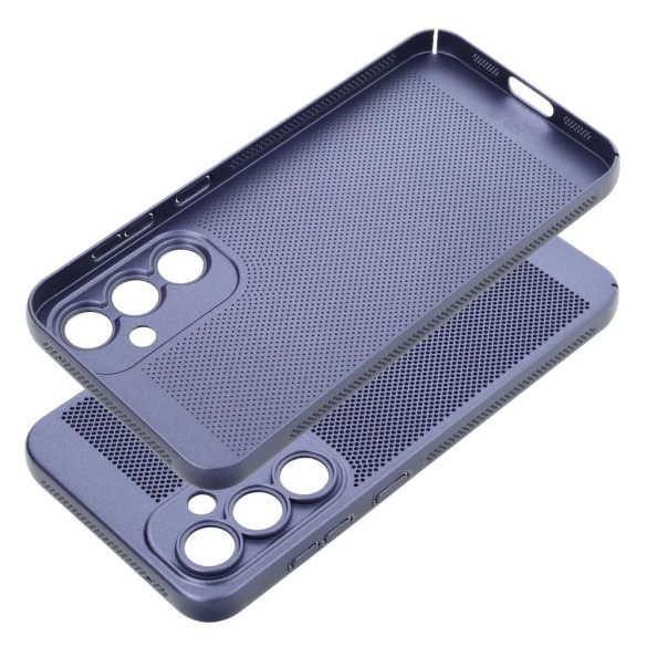 Samsung Galaxy S23 FE SM-S711, Műanyag hátlap védőtok, légáteresztő, lyukacsos minta, Breezy, kék
